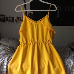 Yellow Off- Shoulder Cut Dress